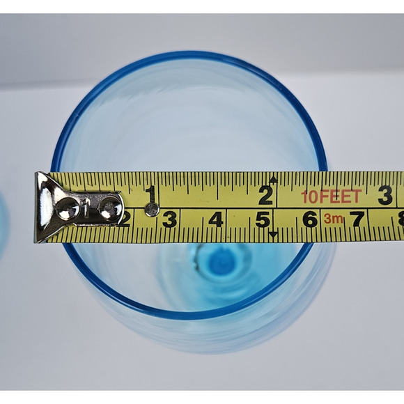 Cristar Ripja Sky Blue 13oz Stemmed 8" Wine Goblet -Set Of 4 - Picture 6 of 8